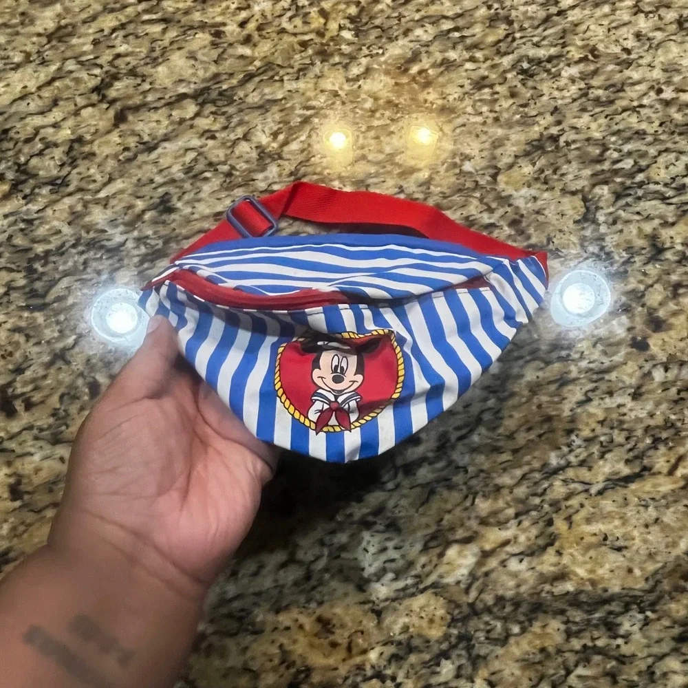Rare Vintage Mickey Stuff For Kids Sailor Mickey‎ Fanny Pack Blue White Stripe